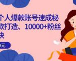 小红书个人爆款账号速成秘籍,爆款打造、10000+粉丝引流秘诀-大兵轻创资源库