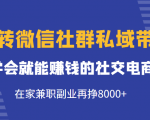 玩转微信社群私域带货,学会就能赚钱的社交电商,在家兼职副业再挣8000+-大兵轻创资源库
