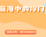 超级蓝海中的冷门项目,文档工作,好玩又赚钱,月入10000+-大兵轻创资源库