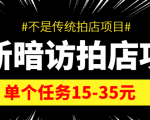最新暗访拍店信息差项目,单个任务15-35元(不是传统拍店项目)-大兵轻创资源库