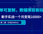 简单可复制,教辅项目新玩法,新手实战一个月变现16000+(第二期)-大兵轻创资源库