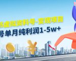 小红书虚拟资料号-变现项目：单号单月纯利润1-5w+实操玩法分享-大兵轻创资源库