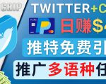 通过Twitter推广CPA Leads,日赚46.01美元 - 免费的CPA联盟推广模式-大兵轻创资源库