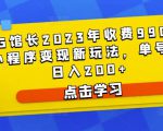 D1G馆长2023年收费990的抖音小程序变现新玩法,单号轻松日入200+-大兵轻创资源库