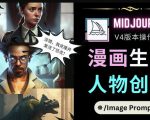 Midjourney V4版本操作教程:2个简单参数,完成漫画生成,人物创建-大兵轻创资源库