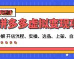 程哥拼多多虚拟变现项目:讲解开店流程-实操-选品-上架-自动发货等-大兵轻创资源库