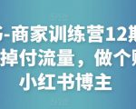小红书-商家训练营12期:让商家丢掉付流量,做个赚钱的小红书博主-大兵轻创资源库