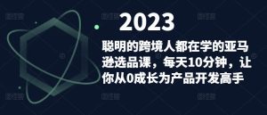 聪明的跨境人都在学的亚马逊选品课,每天10分钟,让你从0成长为产品开发高手-大兵轻创资源库