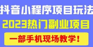 抖音小程序9.0新技巧,2023热门副业项目,动动手指轻松变现-大兵轻创资源库