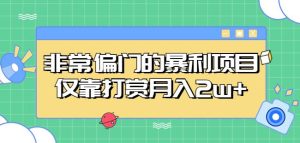 非常偏门的暴利项目,仅靠打赏月入2w+-大兵轻创资源库