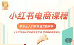 小红书电商新手入门到精通实操课,从入门到精通做爆款笔记,开店运营-大兵轻创资源库