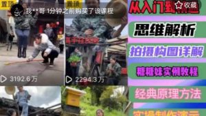 东方糖糖妹抖音短视频全套实战课思维+拍摄+剪辑+运营,从入门到精通-大兵轻创资源库