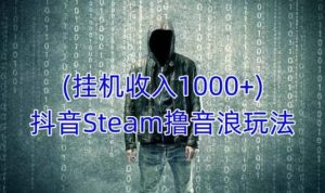 抖音Steam撸音浪玩法,挂机一天收入1000+不露脸 不说话 不封号 社恐人群福音-大兵轻创资源库