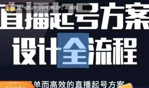 2023正价控流起号课，直播起号方案设计全流程，简单而高效的直播起号方案-大兵轻创资源库