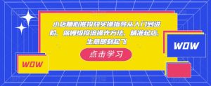 小店随心推投放实操指导从入门到进阶,保姆级投流操作方法,精准起店,生意即刻起飞-大兵轻创资源库