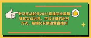 老马实战起号2023直播间全套精细化实战运营,学会正确的起号方式,精细化长期运营直播间-大兵轻创资源库