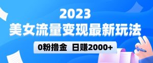 2023美女流量变现最新玩法,0粉撸金,日赚2000+,实测日引流300+-大兵轻创资源库