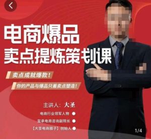 大圣·电商标品爆款卖点策划课,标品卖点成就爆款,可落地卖点提炼课-大兵轻创资源库