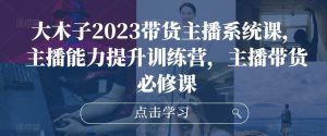 大木子2023带货主播系统课，主播能力提升训练营，主播带货必修课-大兵轻创资源库