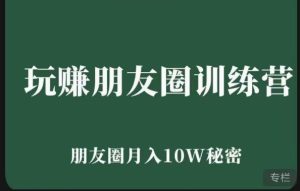 玩赚朋友圈系统课,朋友圈月入10W的秘密,7天系统图文课程-大兵轻创资源库