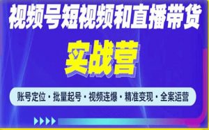 2023最新微信视频号引流和变现全套运营实战课程,小白也能玩转视频号短视频和直播运营-大兵轻创资源库