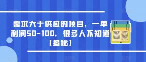 需求大于供应的项目,一单利润50-100,很多人不知道【揭秘】-大兵轻创资源库