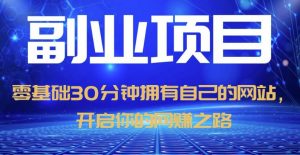 零基础30分钟拥有自己的网站,日赚1000+,开启你的网赚之路-大兵轻创资源库