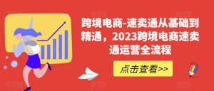 跨境电商-速卖通从基础到精通,2023跨境电商速卖通运营全流程-大兵轻创资源库