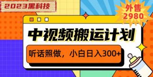 外面卖2980元2023黑科技操作中视频撸收益,听话照做小白日入300+-大兵轻创资源库