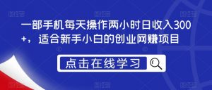 一部手机每天操作两小时日收入300+,适合新手小白的创业网赚项目【揭秘】-大兵轻创资源库