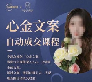 心金文案自动成交课程,教你写出既能深入人心又能吸金的文案,实现朋友圈自动成交效果-大兵轻创资源库