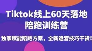 Tiktok线上60天落地陪跑训练营,独家赋能陪跑方案,全新运营技巧干货-大兵轻创资源库