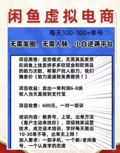 外边收费600多的闲鱼新玩法虚似电商之拼多多助力项目,单号100-300元-大兵轻创资源库