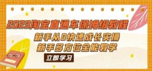 2023淘宝直通车保姆级教程:新手从0快速成长实操,新手多方位全能教学-大兵轻创资源库