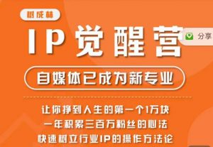 树成林·IP觉醒营,快速树立行业IP的操作方法论,让你赚到人生的第一个1万块(更新)-大兵轻创资源库