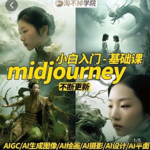 淘不掉学院·midjourney小白入门基础,AI摄影+AI设计+AI绘画-AIGC作图-大兵轻创资源库