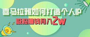 喜马拉雅如何打造个人IP,吸粉赚钱月入2W【揭秘】-大兵轻创资源库