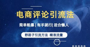 简单粗暴野路子引流-电商平台评论引流大法,适合懒人有手就行【揭秘】-大兵轻创资源库