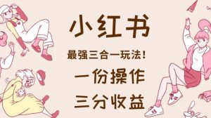 小红书最强三合一玩法，一份操作获得三份收益！【揭秘】-大兵轻创资源库