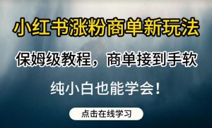 小红书涨粉商单新玩法,保姆级教程,商单接到手软,纯小白也能学会【揭秘】-大兵轻创资源库