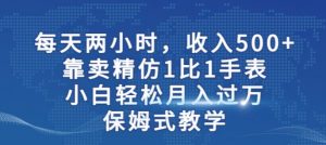 两小时，收入500+，靠卖精仿1比1手表，小白轻松月入过万！保姆式教学-大兵轻创资源库