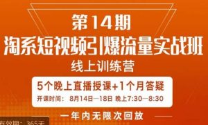 南掌柜·淘系短视频引爆流量实战班，​短视频是一个没有天花板的流量入口-大兵轻创资源库