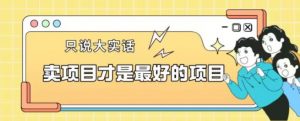 卖项目才是最好的项目一单3000+【揭秘】-大兵轻创资源库
