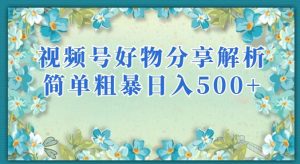 视频号好物分享解析,简单粗暴可以批量方大的项目【揭秘】-大兵轻创资源库