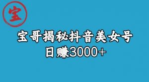 宝哥揭秘抖音美女号玩法，日赚3000+【揭秘】-大兵轻创资源库