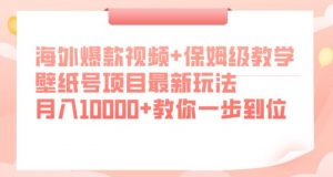 海外爆款视频+保姆级教学,壁纸号项目最新玩法,月入10000+教你一步到位【揭秘】-大兵轻创资源库