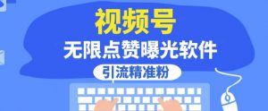 全网首发，视频号无限点赞曝光，引流精准粉【揭秘】-大兵轻创资源库