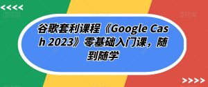 谷歌套利课程《Google Cash 2023》零基础入门课，随到随学-大兵轻创资源库