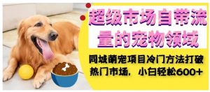 超级市场自带流量的宠物领域，同城萌宠项目冷门方法打破热门市场，小白轻松600+-大兵轻创资源库