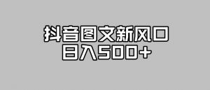 抖音图文最新风口,流量扶持非常高,日入500+【揭秘】-大兵轻创资源库